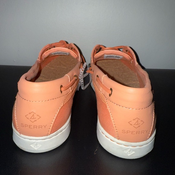 Sperry Starfish Eco Perf Top-Sider Women’s Leather Boat Shoes Size 9.5 Coral - Picture 2 of 9